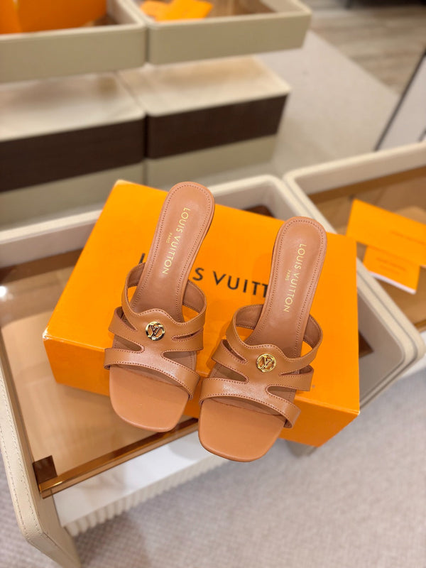 LV Isola Mule 9.5cm Brown Calfskin Leather 844387