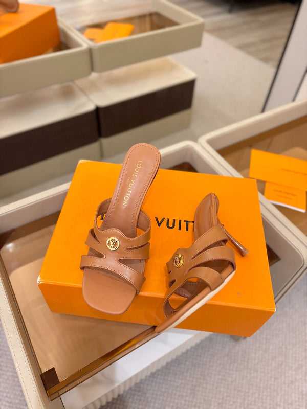 LV Isola Mule 9.5cm Brown Calfskin Leather 844387