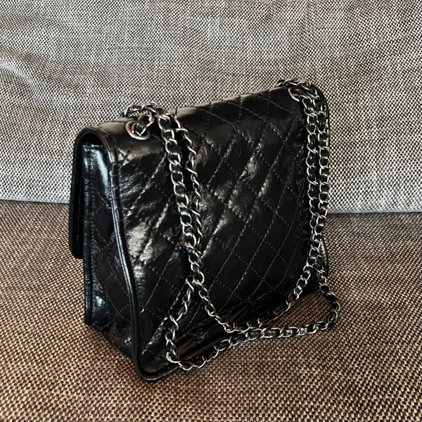 CC Vintage CC Flap Bag 26cm Black Synthetic Leather