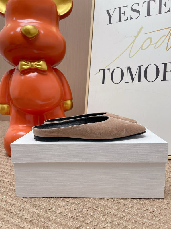 TR June Square Toe Mules Beige Suede 856176