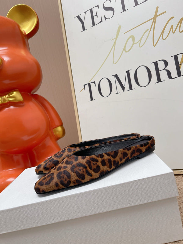 TR Mules Brown Black Spotted Square Toe Horsehair 854394
