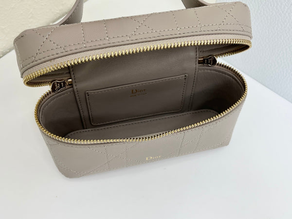 CD Cannage Vanity Chain Bag 19cm Grey Cowhide 158119