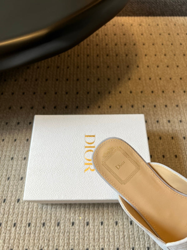 CD Baby Bow Mules Gold Bow Light Grey Suede 858669