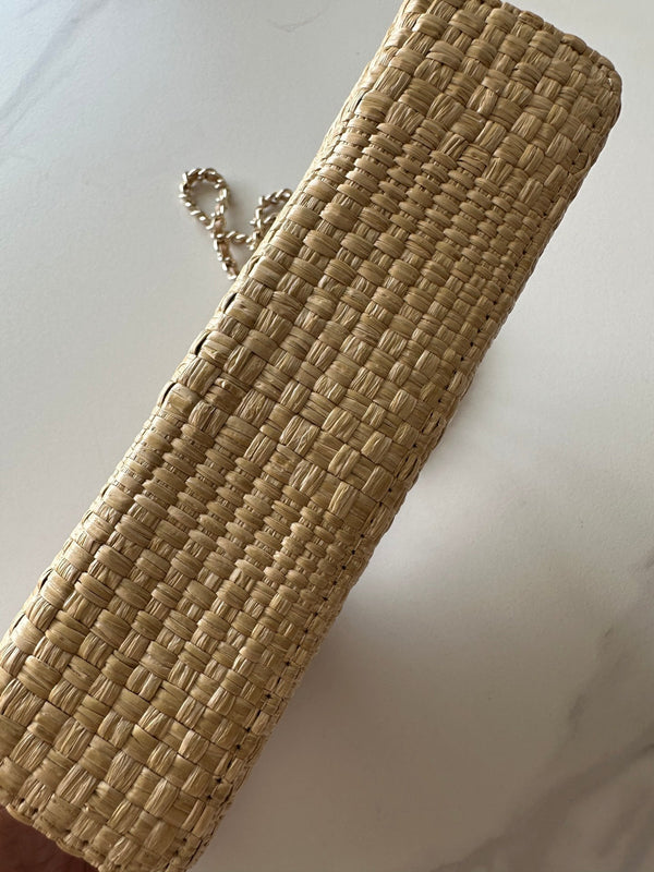 CC Vanity With Chain 17cm Beige Woven Raffia & Lambskin 292222