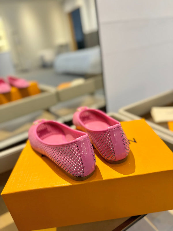 LV Shake Perforated Ballet Flats Pink Calfskin 893574