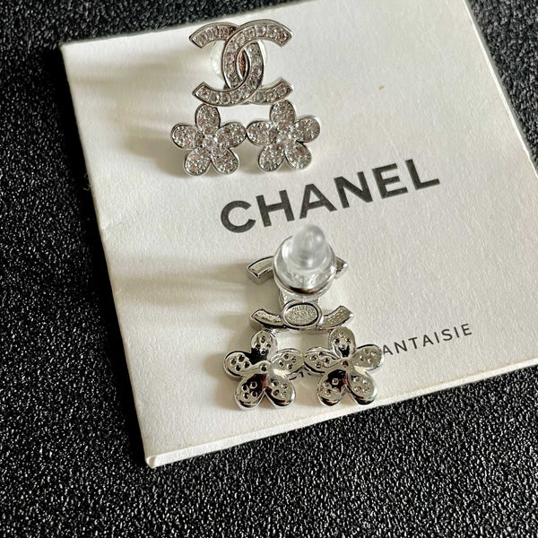 CC Flower Drop Earrings Crystal 659640
