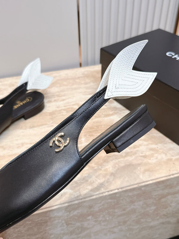 CC Métiers d'Art 2026 Slingback Flats Black Lambskin 898977