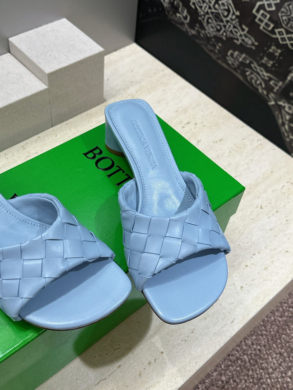 BV 26s Blink Intrecciato Mules 4.5cm Blue Leather 896580