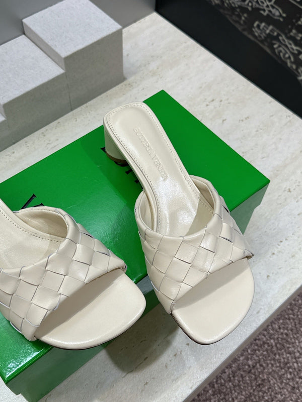 BV 26s Blink Intrecciato Mules 4.5cm Cream Leather 896575