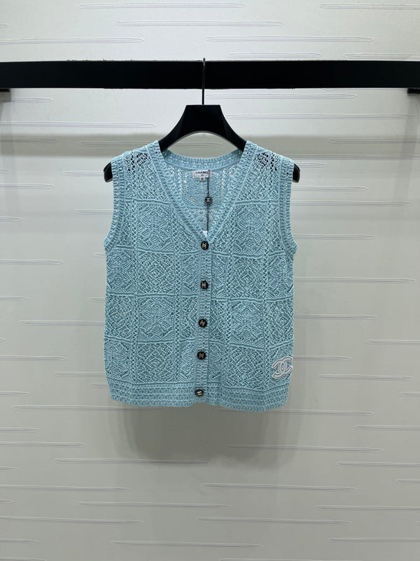 CC Openwork Knit Sleeveless Vest Tencel 406444