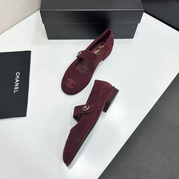 CC Mary Jane Flats Burgundy Suede 925650