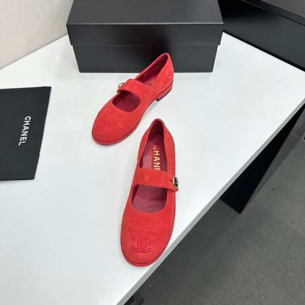CC Mary Jane Flats Red Suede 925649