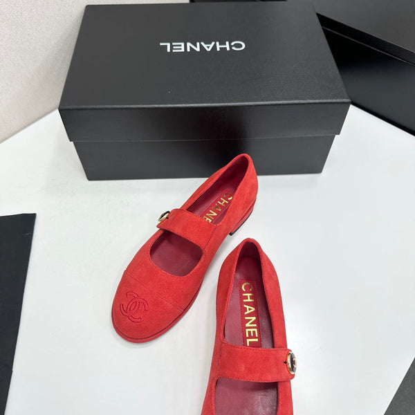 CC Mary Jane Flats Red Suede 925649