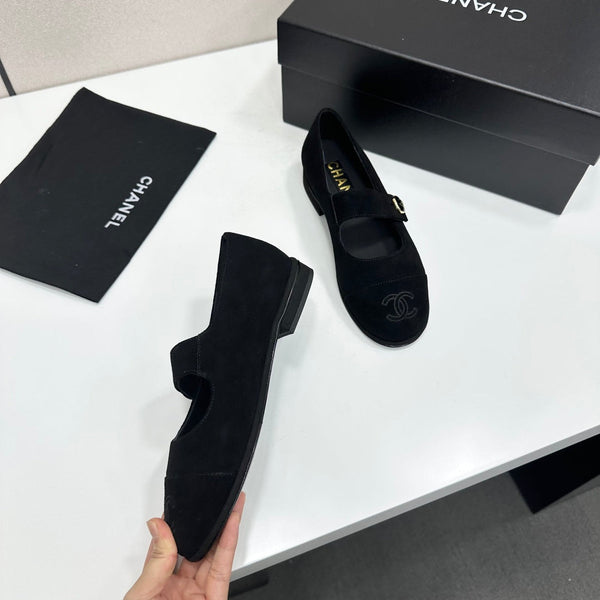 CC Mary Jane Flats Black Suede 925648