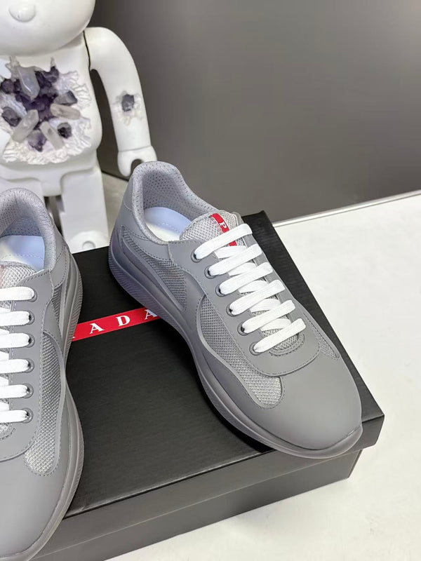 Prad America's Cup Logo Tag Sneakers Grey Soft Rubber & Bike Fabric 951927