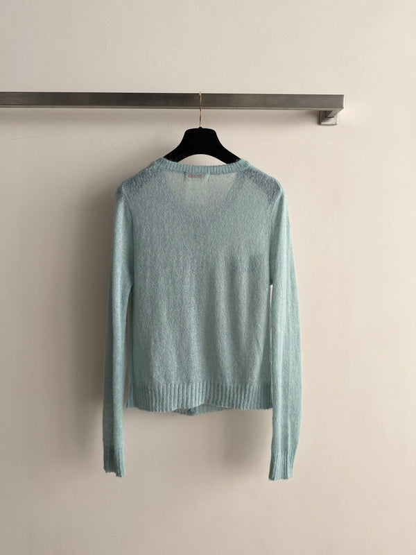 CC Round-Neck Cardigan Gold Buttons Knit 417876