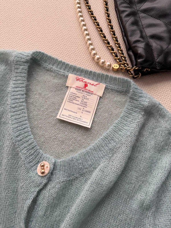 CC Round-Neck Cardigan Gold Buttons Knit 417876