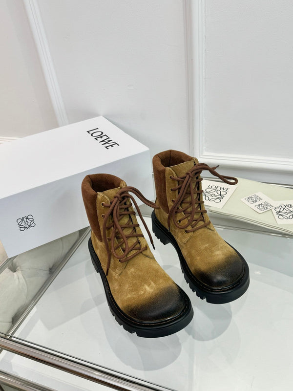 LW Sierra Combat Ankle Boots Light Brown Suede 984778