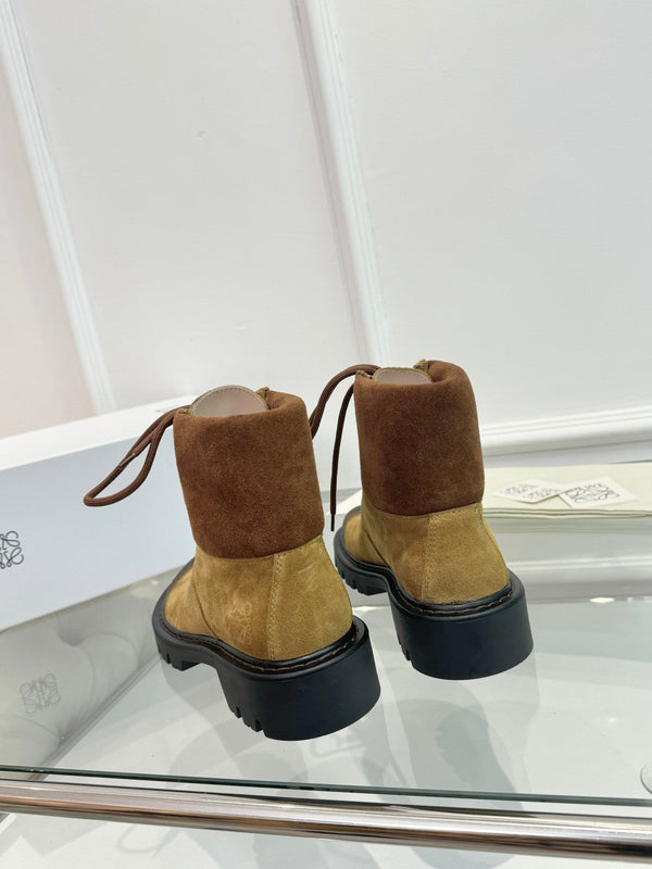 LW Sierra Combat Ankle Boots Light Brown Suede 984778