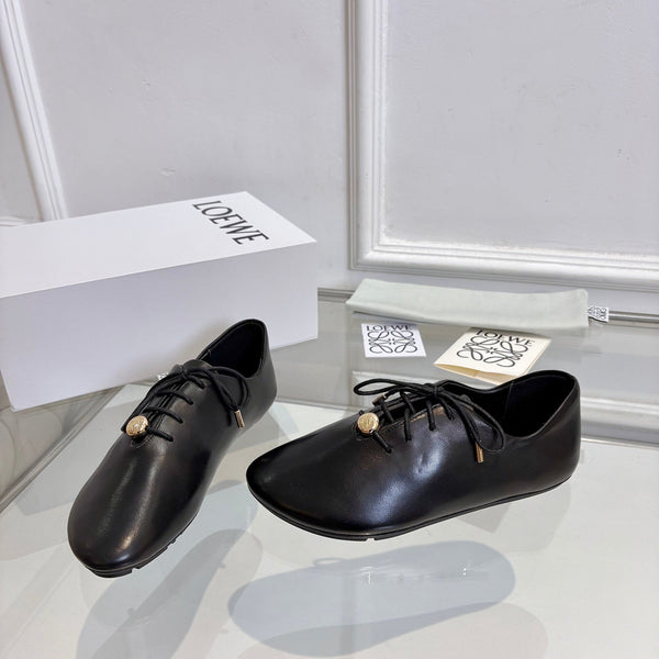 LW Pebble Lace-Up Shoes Black Nappa Sheepskin 984751