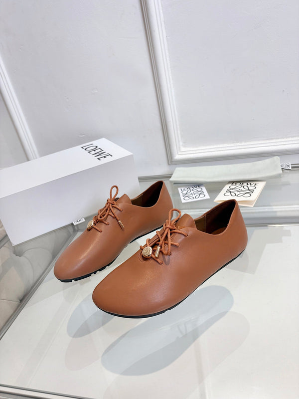 LW Pebble Lace-Up Shoes Brown Nappa Sheepskin 984749