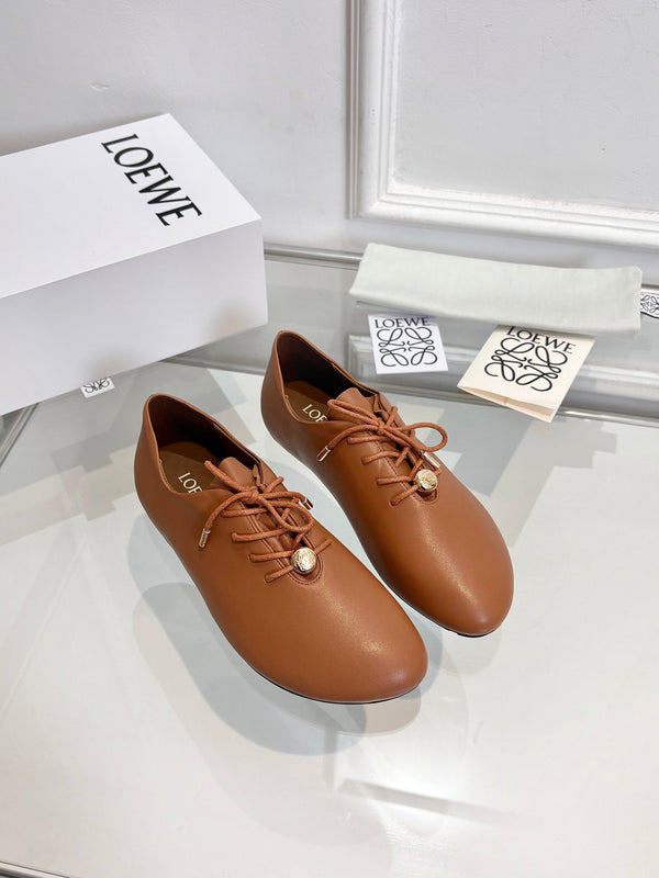 LW Pebble Lace-Up Shoes Brown Nappa Sheepskin 984749