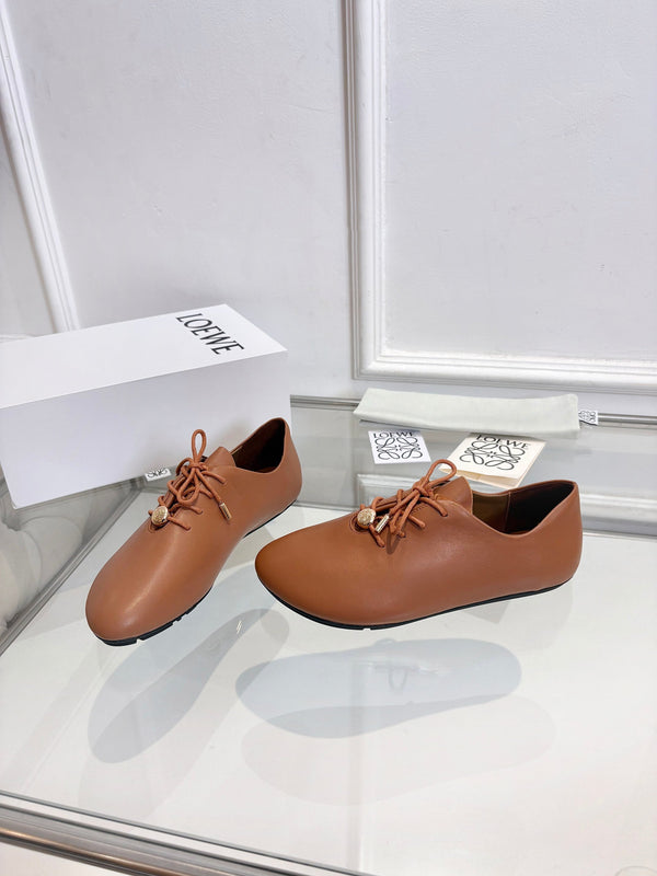 LW Pebble Lace-Up Shoes Brown Nappa Sheepskin 984749