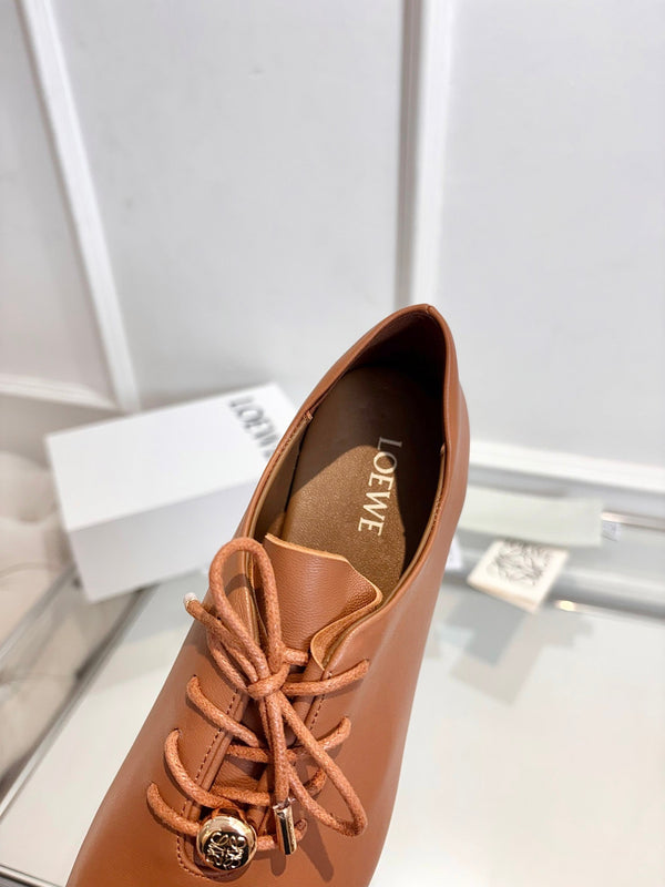 LW Pebble Lace-Up Shoes Brown Nappa Sheepskin 984749