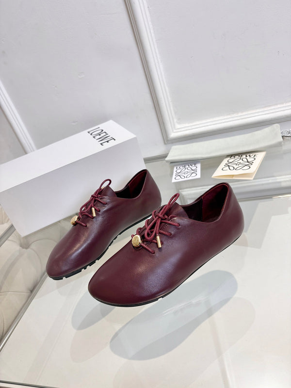 LW Pebble Lace-Up Shoes Burgundy Nappa Sheepskin 984748