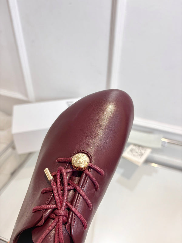 LW Pebble Lace-Up Shoes Burgundy Nappa Sheepskin 984748