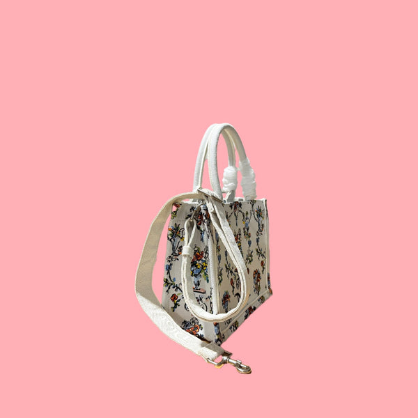 CD Book Tote Floral Embroidery Canvas 164660