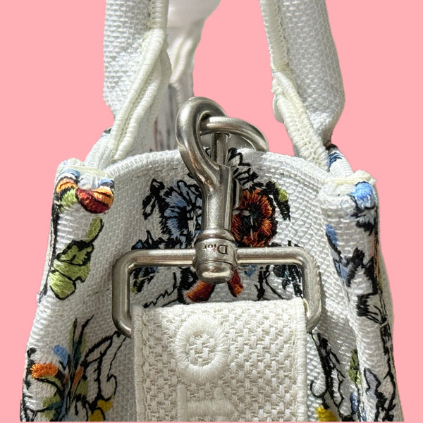 CD Book Tote Floral Embroidery Canvas 164660