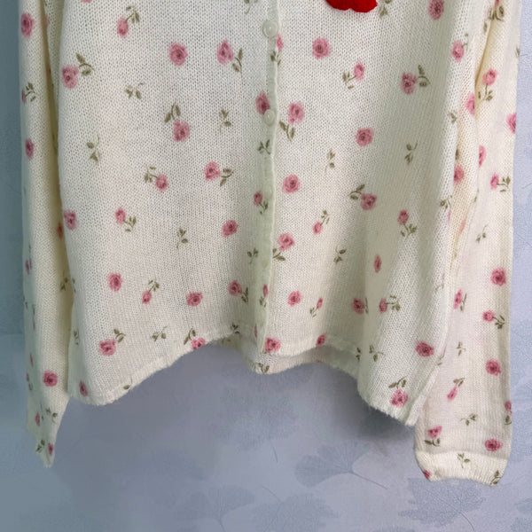 CC Crewneck Knit Cardigan Floral Wool 426062