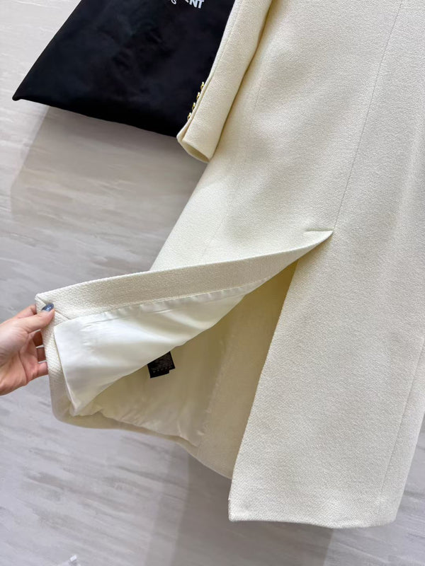 YSL Double-Breasted Coat Wool 427452