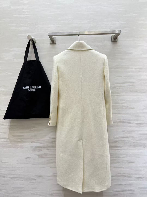 YSL Double-Breasted Coat Wool 427452