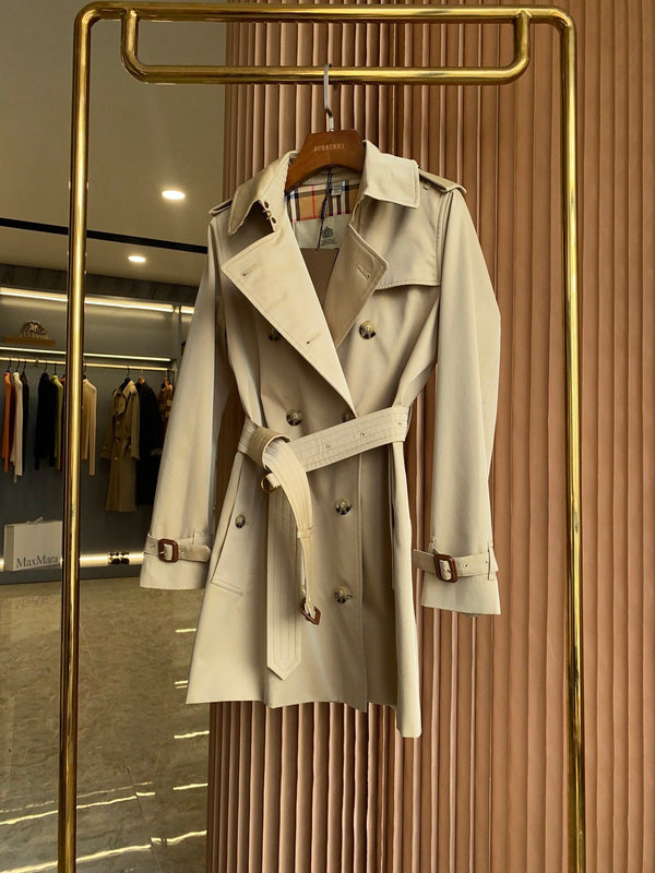 BRR Heritage Short Trench Coat Beige Gabardine 427305