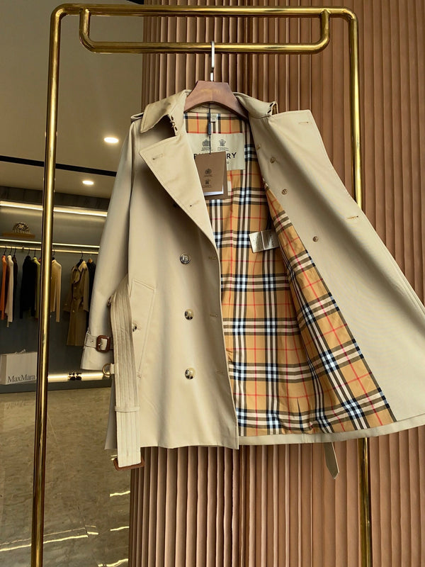 BRR Heritage Short Trench Coat Beige Gabardine 427305