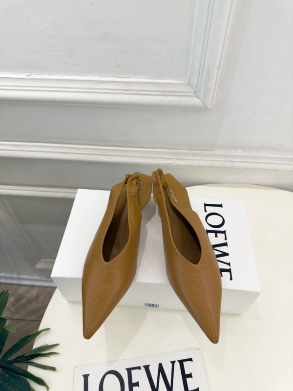 LW 26S Origami Slingback Pumps 4.5cm Brown Leather 111587