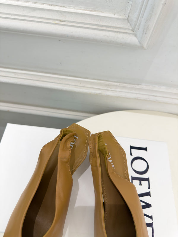 LW 26S Origami Slingback Pumps 4.5cm Brown Leather 111587