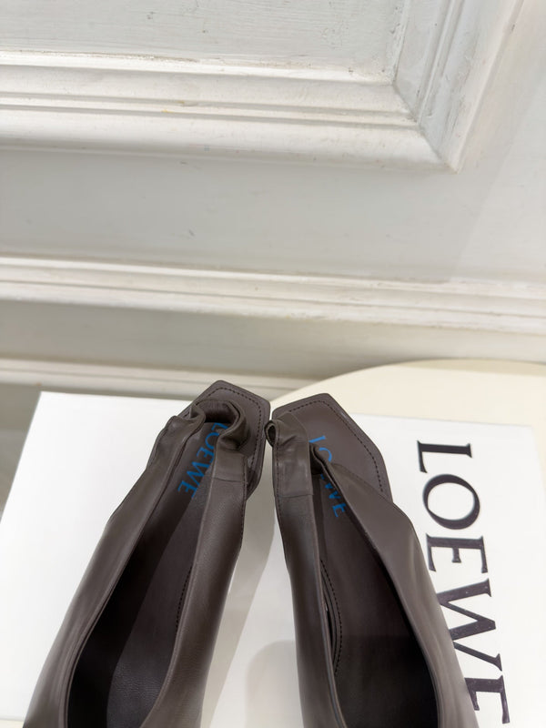 LW 26S Origami Slingback Pumps 4.5cm Chocolate Leather 111585