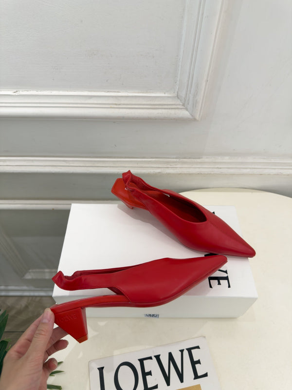 LW 26S Origami Slingback Pumps 4.5cm Red Leather 111584