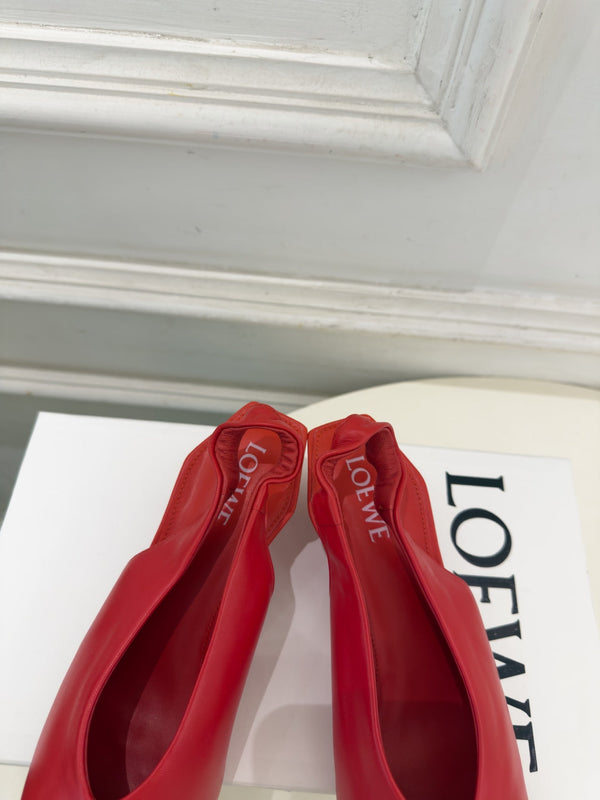 LW 26S Origami Slingback Pumps 4.5cm Red Leather 111584