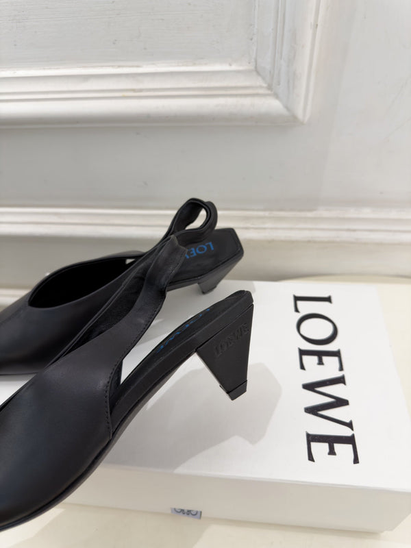 LW 26S Origami Slingback Pumps 4.5cm Black Leather 111582