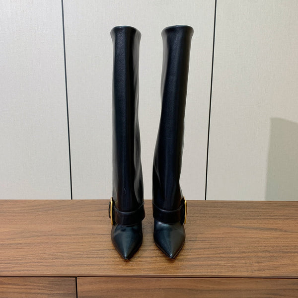 BM 26S Fold-Over Gaiter Boots 8.5cm Black Leather 111367
