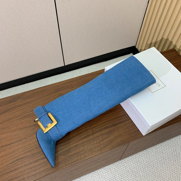 BM 26S Fold-Over Gaiter Boots 8.5cm Blue Denim 111365
