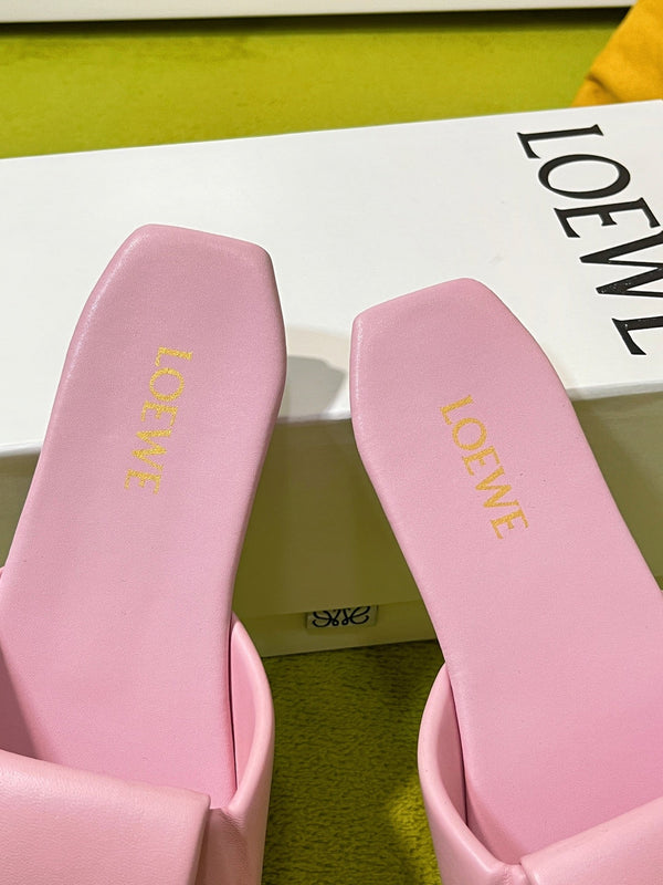 LW 26S Origami Slide Sandals Pink Leather 137668