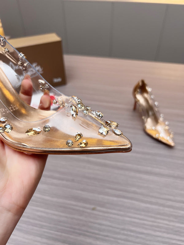 CL 26S Degraqueen Pumps 8.5cm Crystal Gold PVC 140667