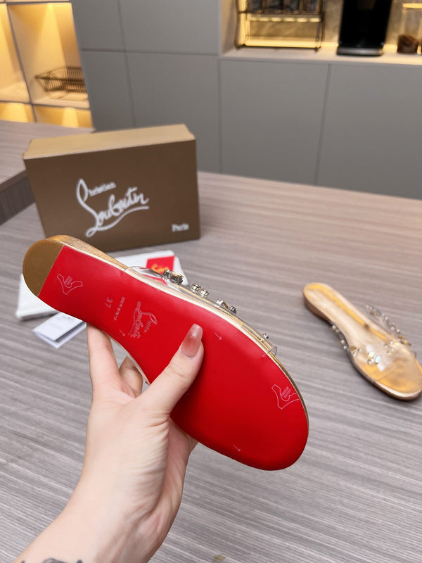 CL 26S Degraqueen Slide Sandals Crystal Gold PVC 140663