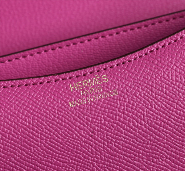HM CONSTANCE BAG 19 PINK EPSOM GOLD HARDWARE