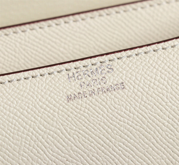 HM CONSTANCE BAGS 22 CREAM EPSOM SILVER HARDWARE